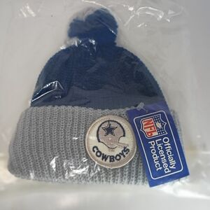 DALLAS COWBOYS Knit Winter Pom KIDS Beanie Hat 70s/80s NFL